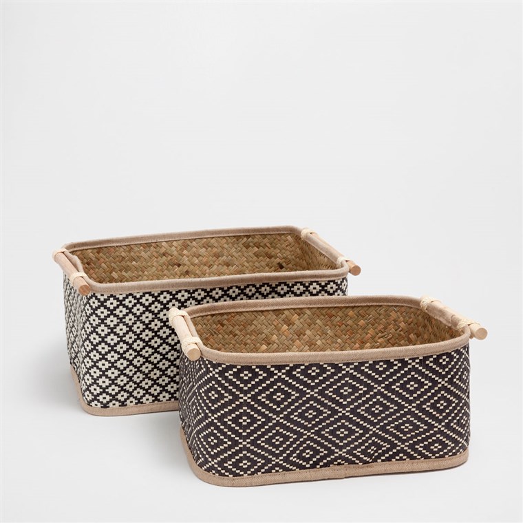 Два Toned Rectangular Basket