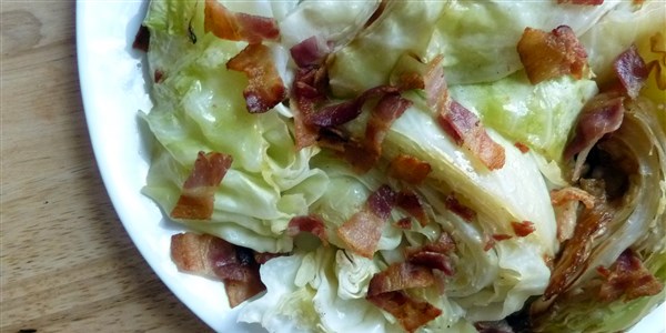 Bacon-Roasted Cabbage Wedges