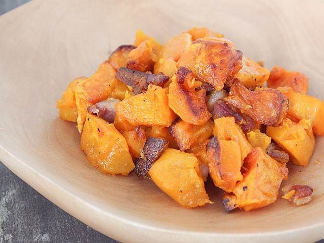 fript butternut squash with bacon