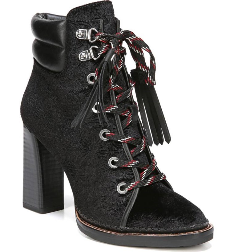 Negru heeled combat boots