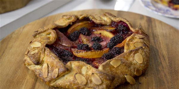 Persika and Blackberry Galette with Almonds