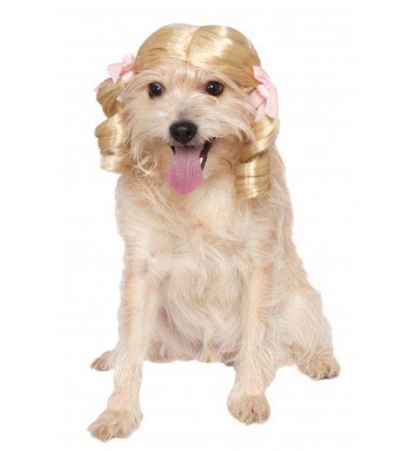 Blondă wig dog Halloween costume