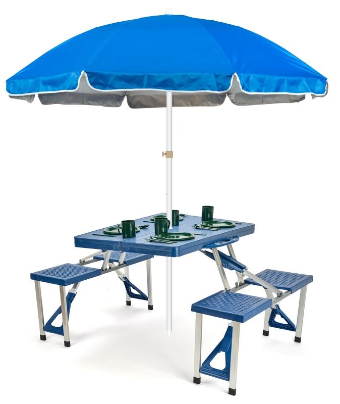 Portabil Picnic Table and Umbrella