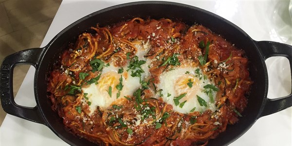 Shakshuka with Zucchini Noodles (Zoodles)