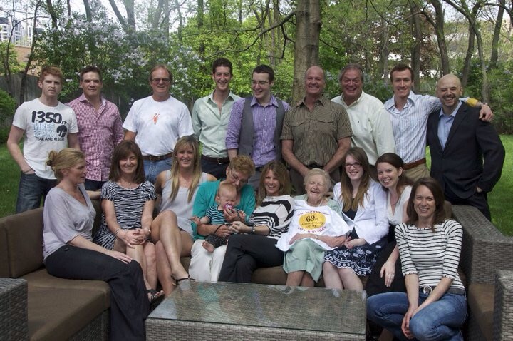 Mary Stocks is pictured with her large family.