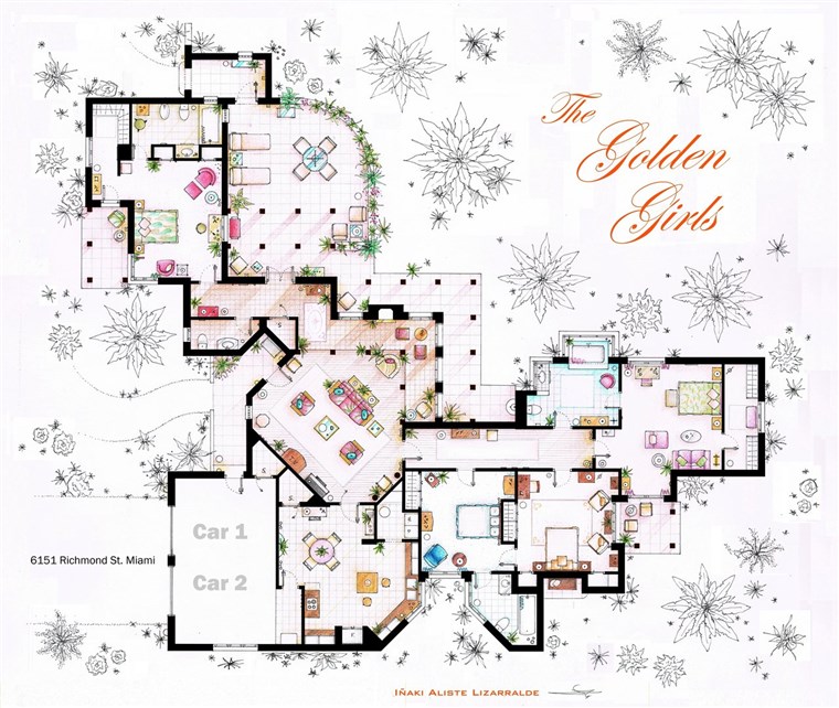 gyllene Girls house floor plan