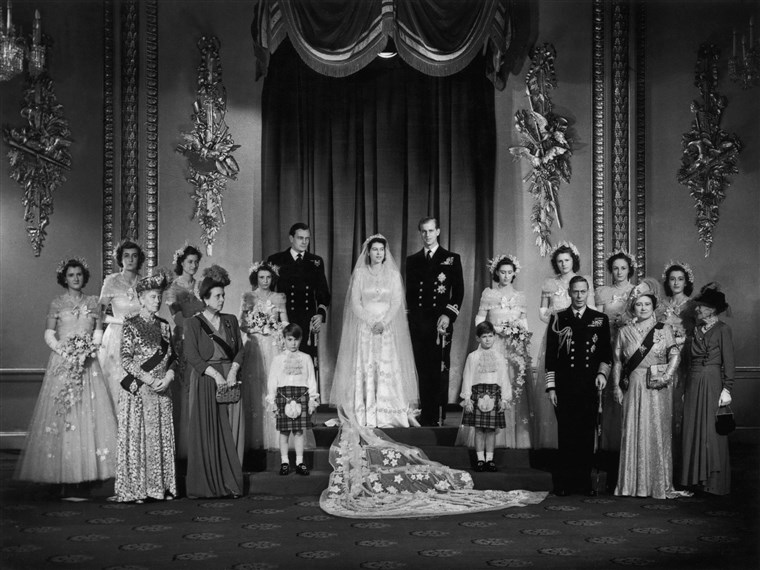 prinsessa Elizabeth, future queen of England, at her wedding to Philip Mountbatten