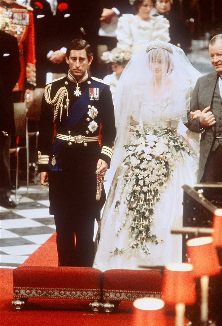 prinsessa Diana and Prince Charles on their wedding day.