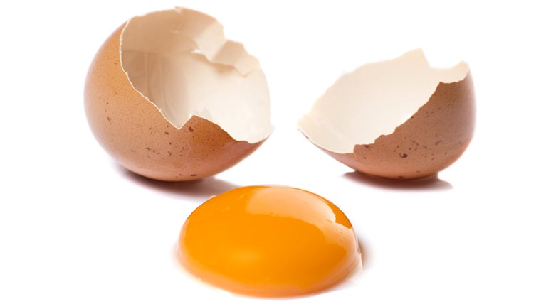Ett cracked egg with yolk isolated; Shutterstock ID 183027566; PO: today.com