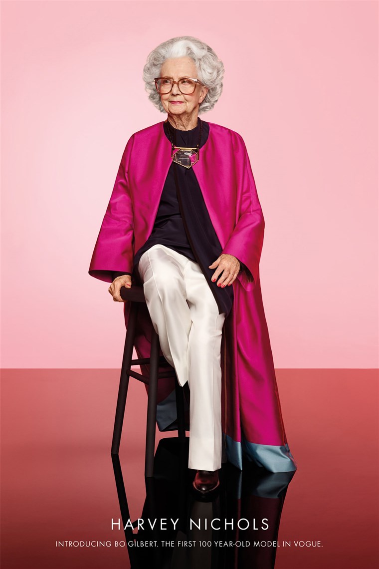 100-åriga model Bo Gilbert in British Vogue