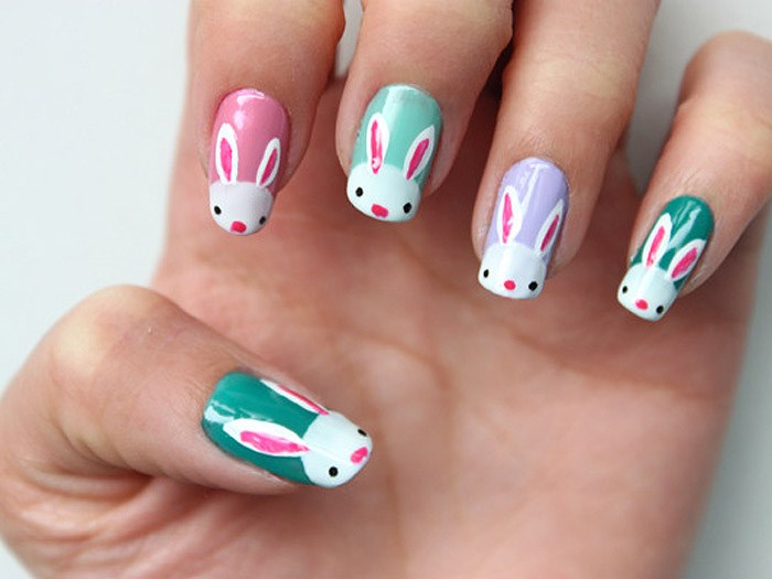 påsk nail art designs to DIY: Easter bunnies