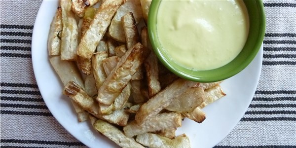 Copt Celery Root Fries with Garlic Aioli