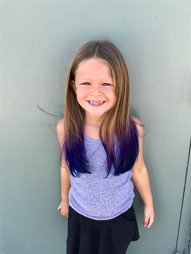 Šiandien Contributor Terri Peters allowed her daughter, Kennedy, 6, to have her hair colored at the start of summer vacation.