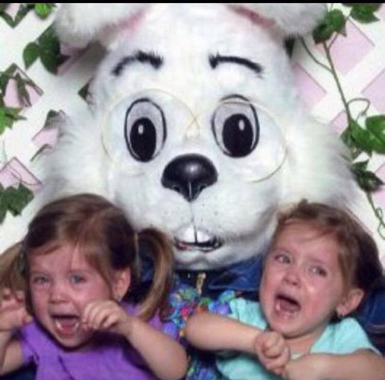 Madison and Mackenzie McNeil were terrified of the Easter Bunny between the ages of two and six, according to their mom, Christine.