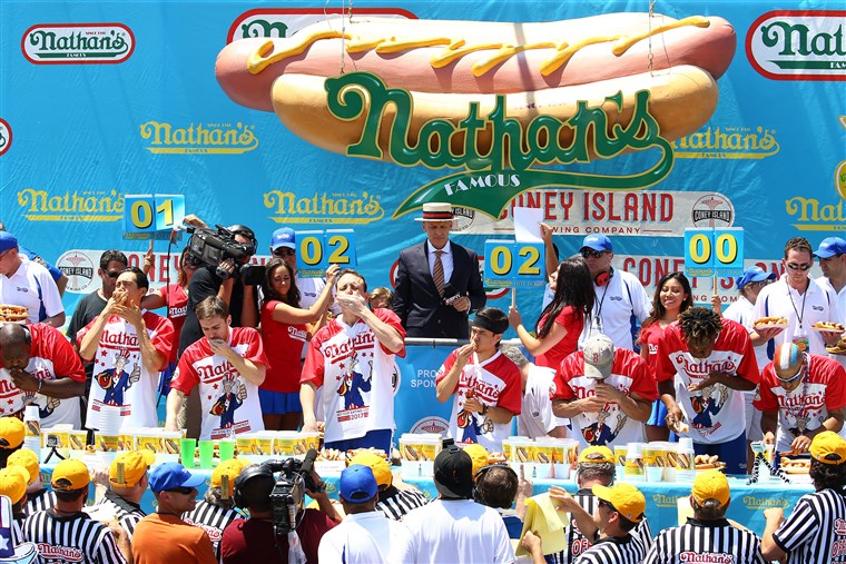 Nathan's Famous Hot Dog Eating Contest on July 4th