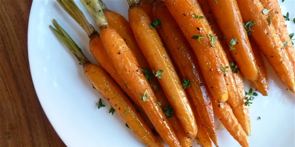 Balsamic-Honung Roasted Carrots 