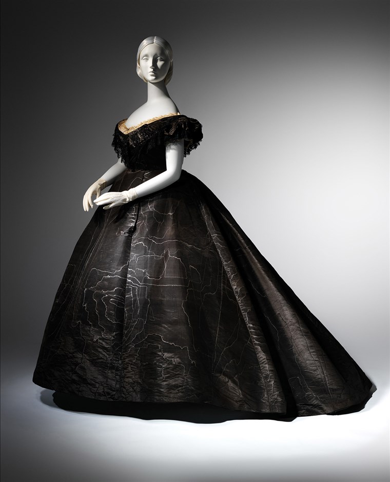 Vakaras Dress, ca. 1861 Black moirÃ© silk, black jet, black lace Lent by Roy Langford (C.I.L.37.1a) Photo: Â© The Metropolitan Museum of Art, by Karin...