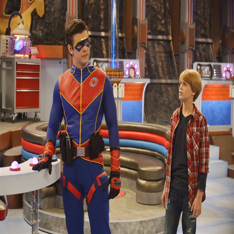 Јаце Norman as Kid Danger, and Captain Man, played by Cooper Barnes.