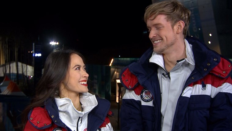 Цхоцк and Bates were all smiles in an interview with TODAY's Craig Melvin in Pyeongchang.