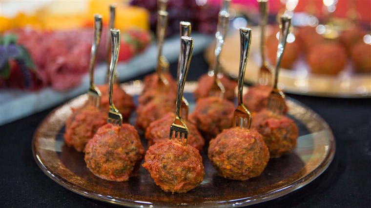 Oskaras party Meatballs on a Fork