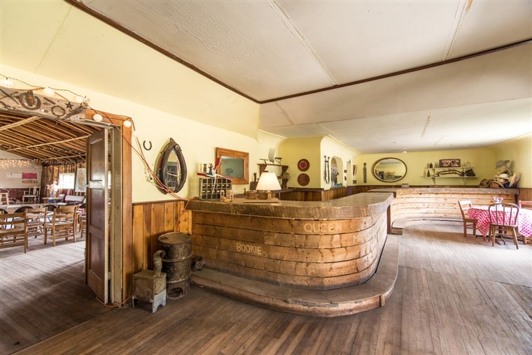 The spooky but pretty interior of a Colorado Ghost Town property for sale