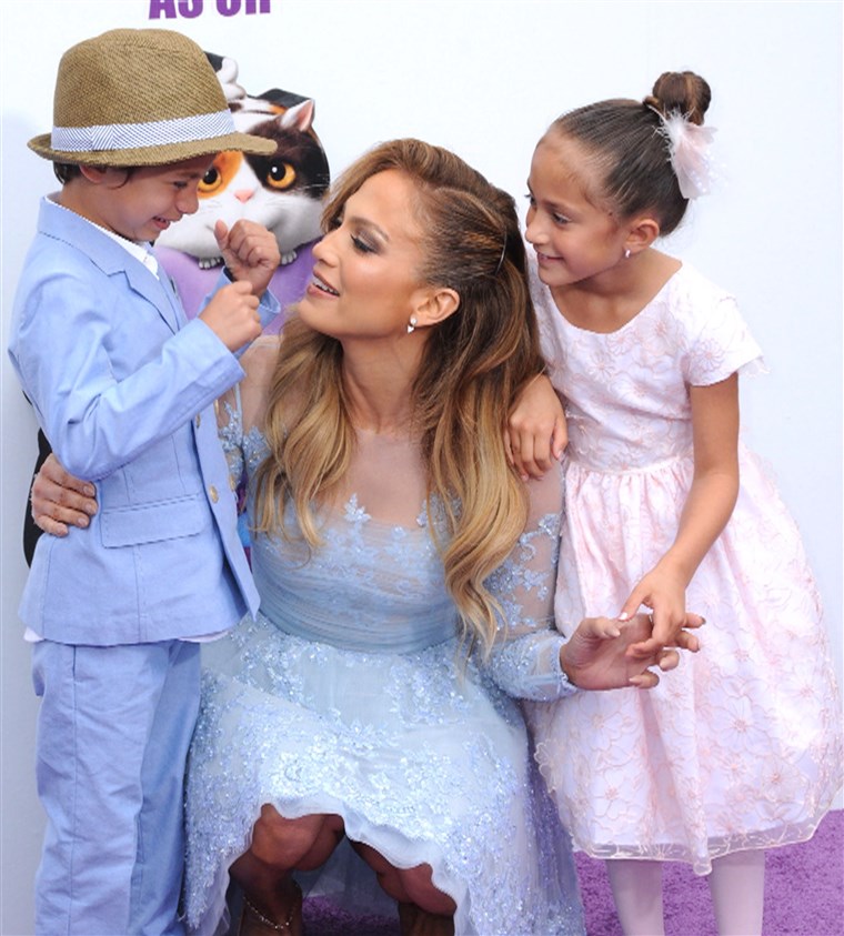 Jennifer Lopez with he rchildren Emme Anthony and Max Anthony.
