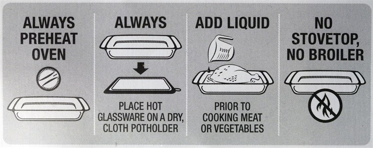 A pamphlet with instructions about proper use is included with every Pyrex product.