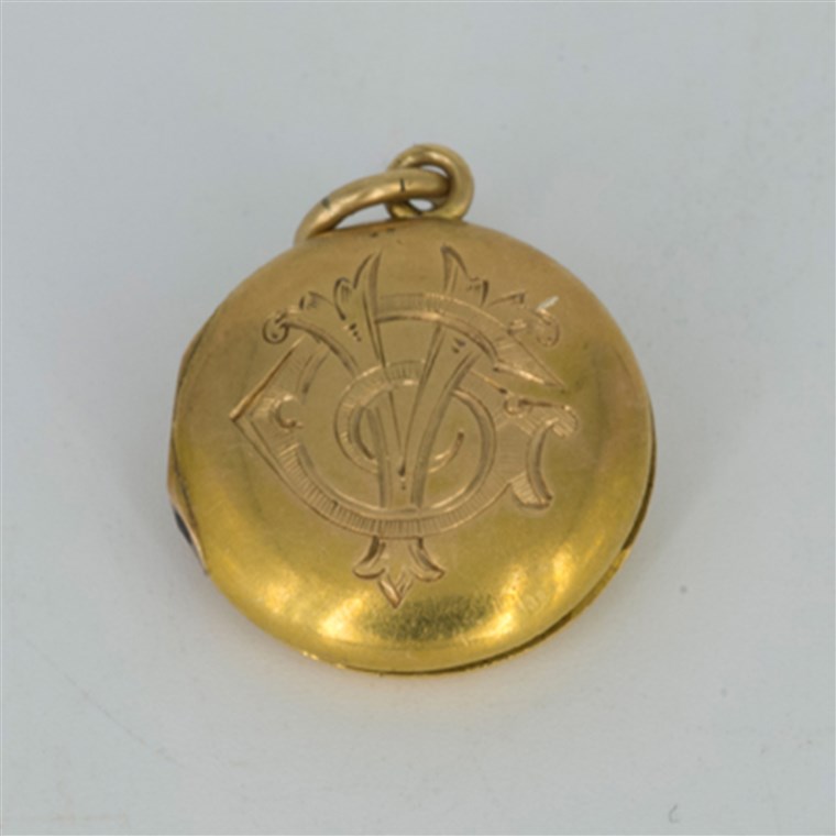  18-carat gold locket that belonged to Virginia Clark, a Titanic survivor who lost her husband in the shipwreck.