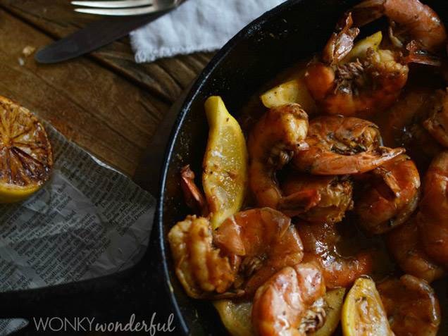 Nou Orleans-style barbecue shrimp by Wonky Wonderful