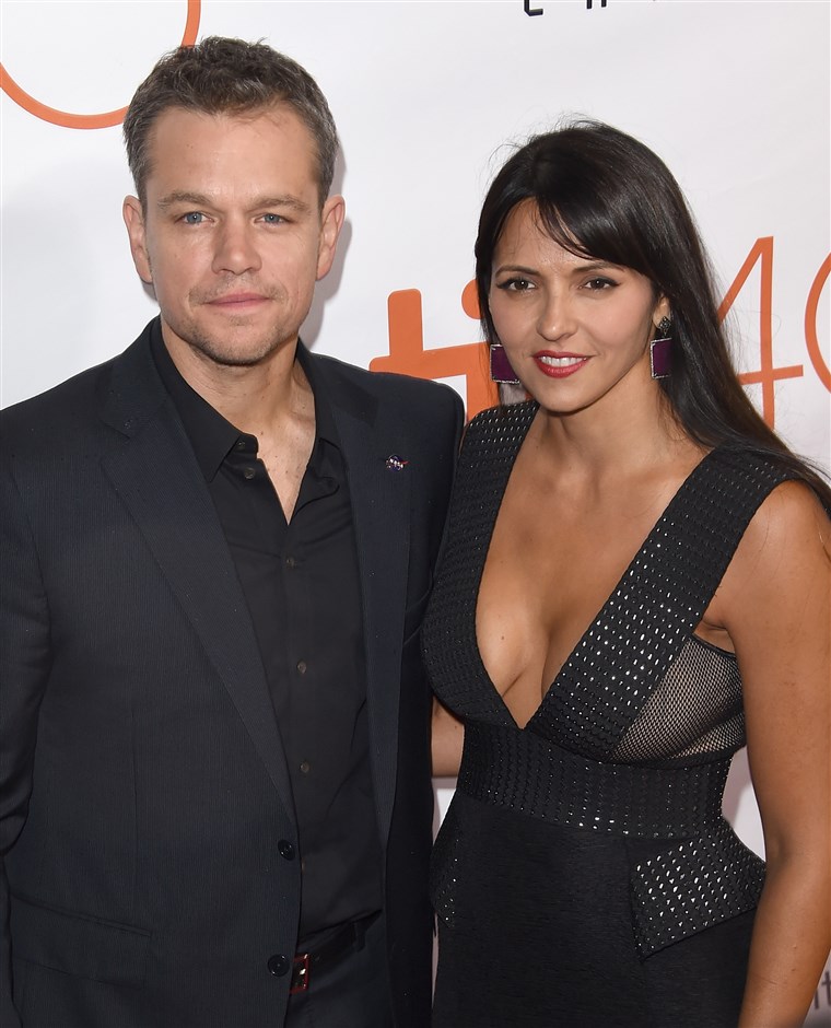 Aktorius Matt Damon and wife Luciana Barroso