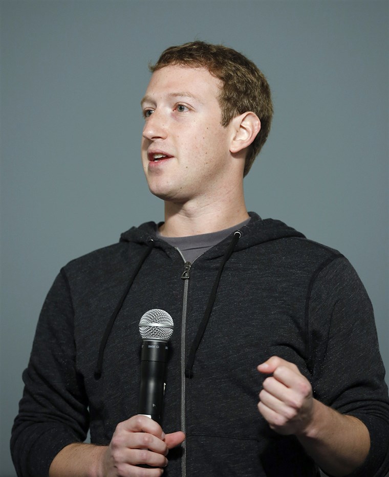 markera Zuckerberg in a hoodie