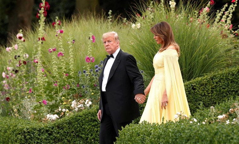 Imagine: Trumps depart London for Blenheim Palace in Woodstock, Britain