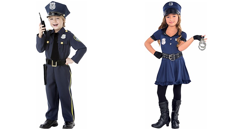 Seksistinė police officer kids costumes