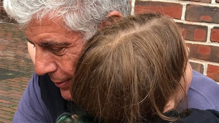 Anthony Bourdain with daughter