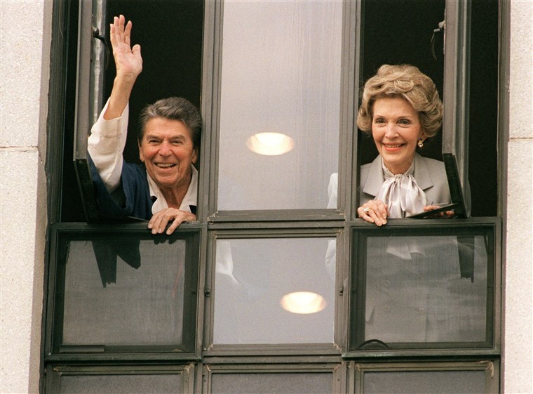 Imagine: President Ronald Reagan waving to the press