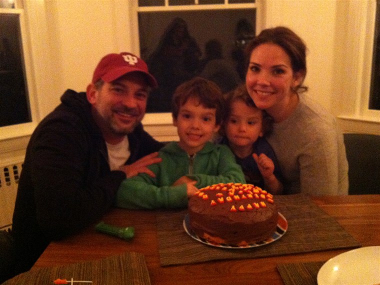 Све her boys: TODAY's Erica Hill with her husband David and sons Weston, 6, and Sawyer, 2.