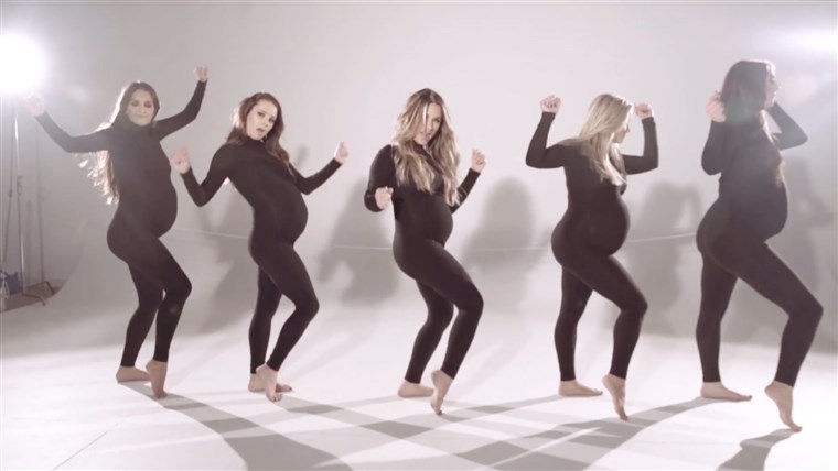 Jesse James Decker takes on a Beyoncé-style video with four other pregnant dancers in 