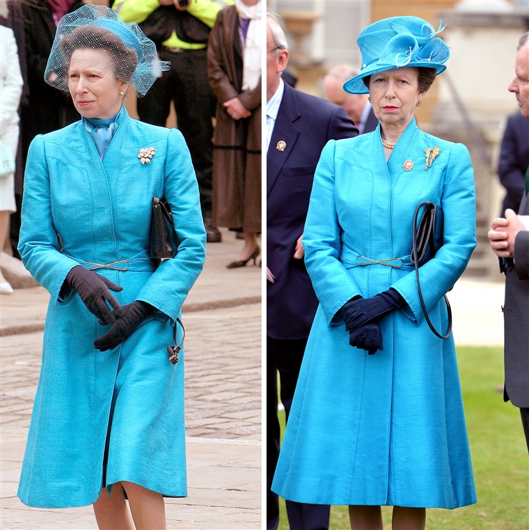 Prinţesă Anne in turquoise coatdress