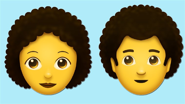 Person with curly hair emoticon
