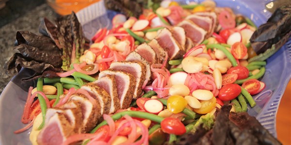 kryddad Yellowfin Tuna with Butter Bean Salad