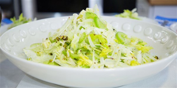chimen dulce and Celery Salad with Pecorino Cheese