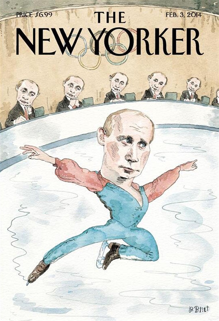 Тхе cover of the Feb. 3 edition of The New Yorker magazine has some fun with Russian president Vladimir Putin in the midst of controversy over Russian anti-gay laws heading into the Winter Olympics in Sochi next week. 
