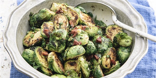 Pan-Roasted Brussels Sprouts with Chorizo