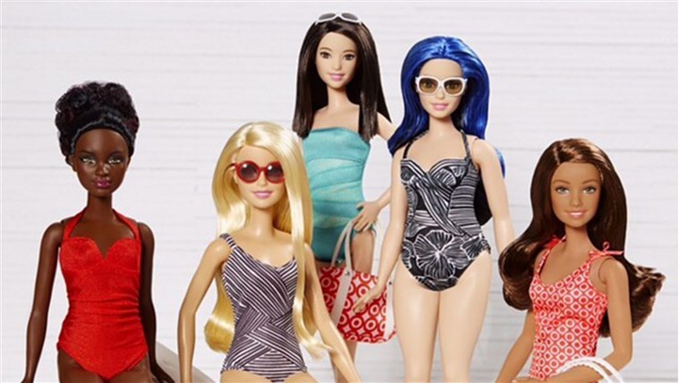 Барбие show off new swimsuits from Target.