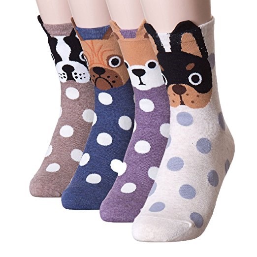 Kära min Women's Cute Design Casual Cotton Crew Socks