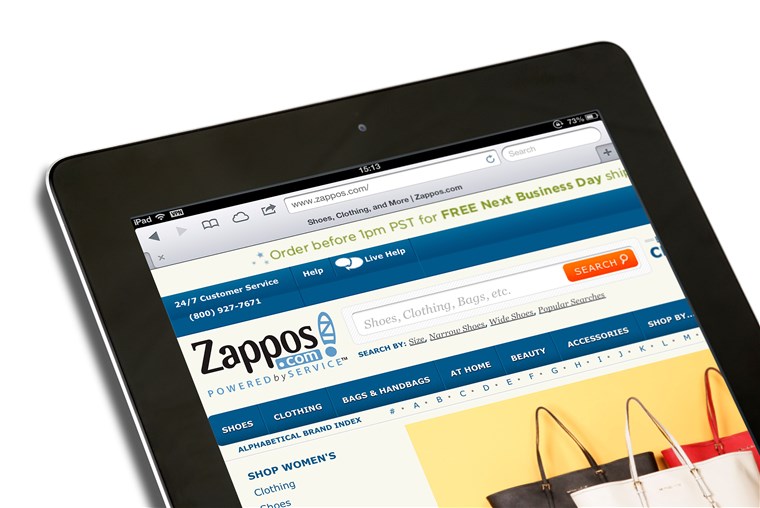 Pe net shoe and apparel website, Zappos.com (an Amazon company)