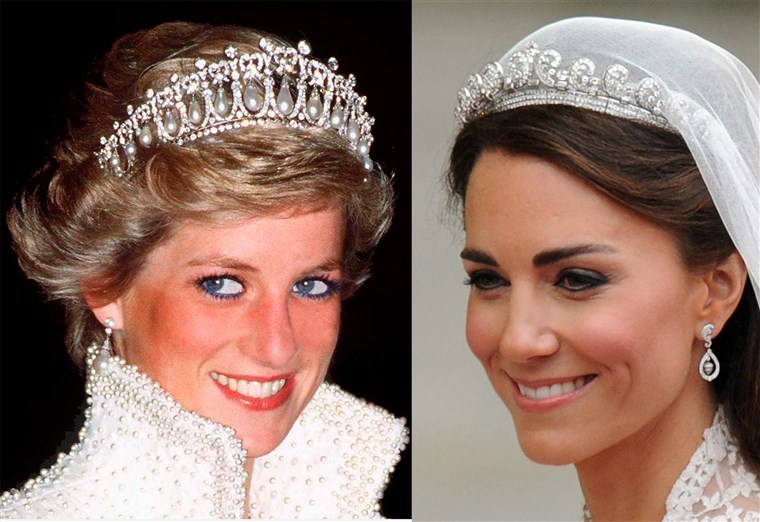 prinsessa Diana, Duchess Kate wearing tiaras