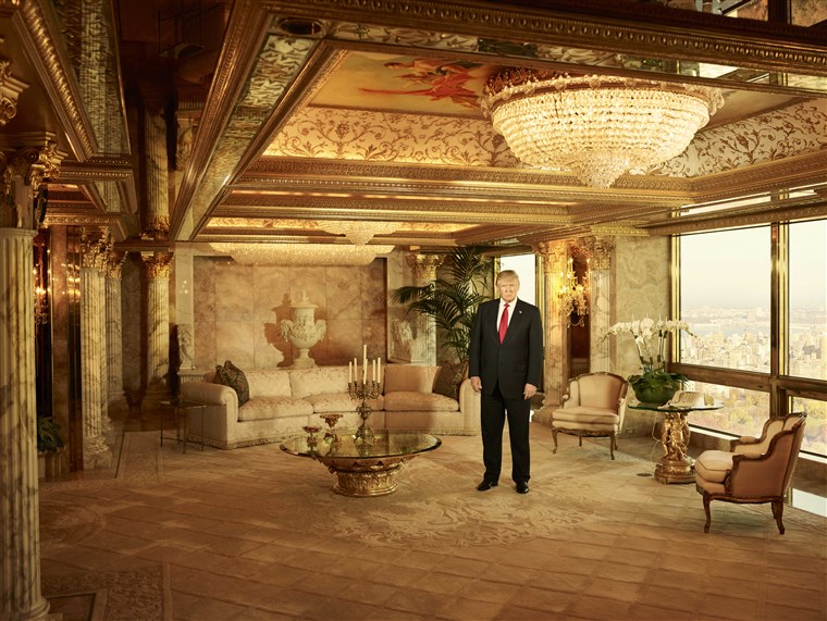 The president-elect, shown in his private living room in Trump Tower.