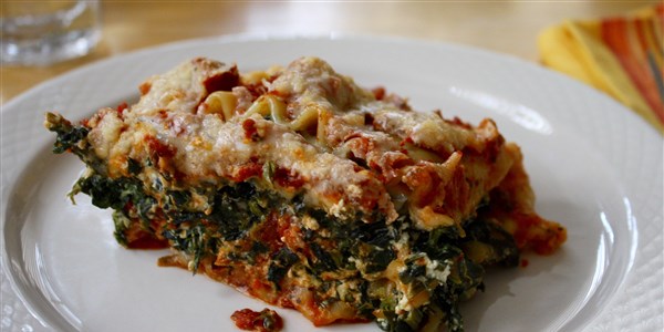 Långsam Spis Spinach Lasagna