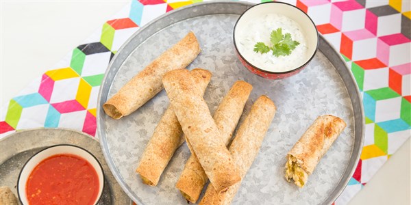 Chicken-Chile Taquitos with Creamy Dipping Sauce
